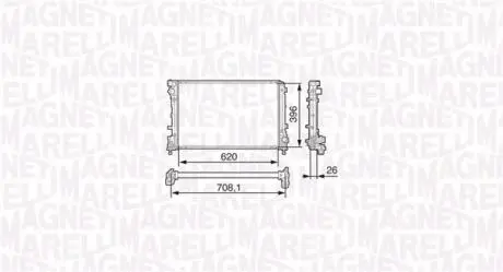 Радиатор, охлаждение двигателя MAGNETI MARELLI 350213131700