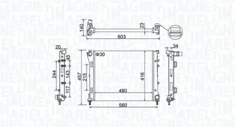 FIAT Радіатор сист. охолодженння 500 0.9-1.4 07-, PANDA, FORD MAGNETI MARELLI 350213151100