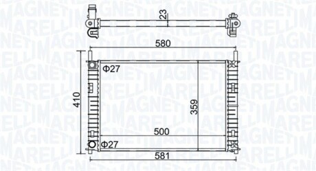 Радиатор охлаждения Ford Fiesta V/Fusion/Mazda 2 1.3/1.4 TDCi 01-10 MAGNETI MARELLI 350213152700