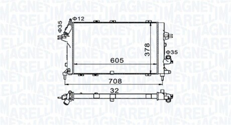 Радиатор системы охлаждения MAGNETI MARELLI 350213153400