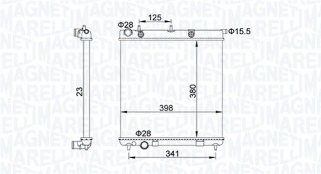 Радіатор охолодження Citroen C2/C3/C4/Peugeot 1007/2008/207 1.0-1.6 02- MAGNETI MARELLI 350213153700 (фото 1)