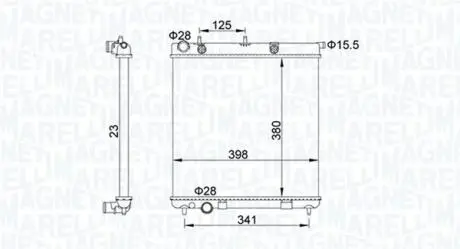 Радиатор охлаждения Citroen C2/C3/C4/Peugeot 1007/2008/207 1.0-1.6 02- MAGNETI MARELLI 350213153700