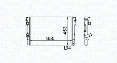 IVECO Радіатор системи охолодження двигуна DAILY IV 06- MAGNETI MARELLI 350213154000