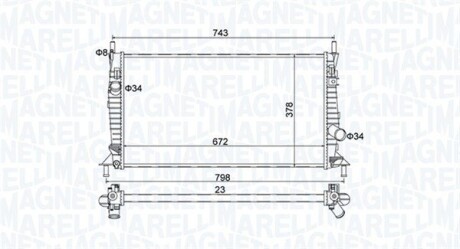 Радіатор охолодження Mazda 3 1.6DI Turbo/MZ-CD/2.0MZR-CD 03-09 MAGNETI MARELLI 350213157400