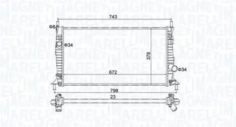 Радиатор охлаждения Mazda 3 1.6DI Turbo/MZ-CD/2.0MZR-CD 03-09 MAGNETI MARELLI 350213157400
