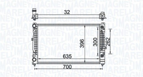 Радиатор охлаждения Audi A4/A6/VW Passat 94-05 (Эконом-класс) MAGNETI MARELLI 350213157600