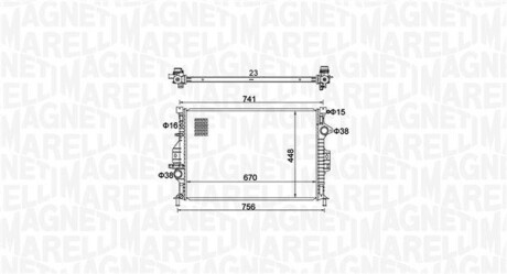 Радиатор системы охлаждения MAGNETI MARELLI 350213157700