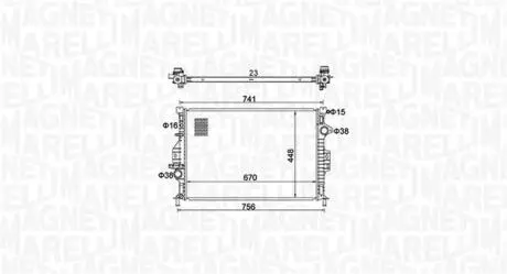 Радиатор системы охлаждения MAGNETI MARELLI 350213157700