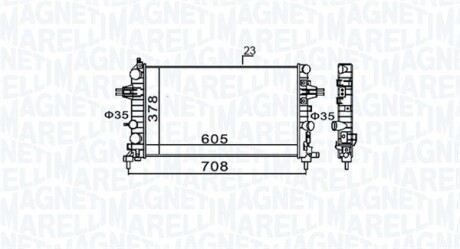 Радіатор охолодження Opel Astra H 1.6/1.8 04- MAGNETI MARELLI 350213159300