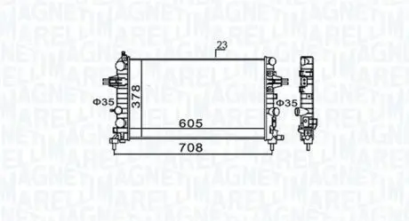 Радіатор охолодження Opel Astra H 1.6/1.8 04- MAGNETI MARELLI 350213159300