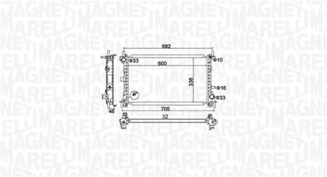 Радиатор охлаждения Ford Focus I 1.8D/2.0 98-05 MAGNETI MARELLI 350213159900