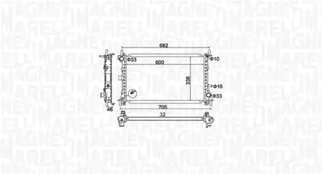 Радіатор охолодження Ford Focus I 1.8D/2.0 98-05 MAGNETI MARELLI 350213159900