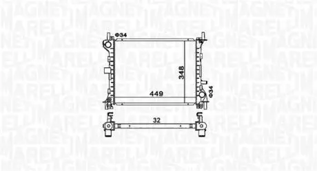 FORD Радіатор охолодження FOCUS I Turnier (DNW) 1.6 16V 99-04 MAGNETI MARELLI 350213160300