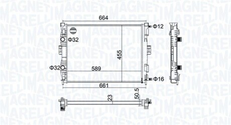 Радиатор системы охлаждения MAGNETI MARELLI 350213160600 (фото 1)