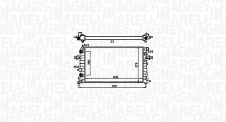 Радиатор охлаждения Opel Astra/Zafira 1.2-1.8 04-15 MAGNETI MARELLI 350213161700