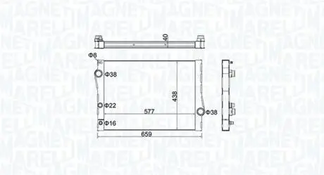 Радиатор системы охлаждения MAGNETI MARELLI 350213163500