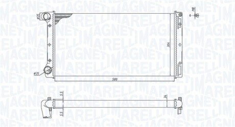 Радіатор, охолодження двигуна MAGNETI MARELLI 350213168000 (фото 1)