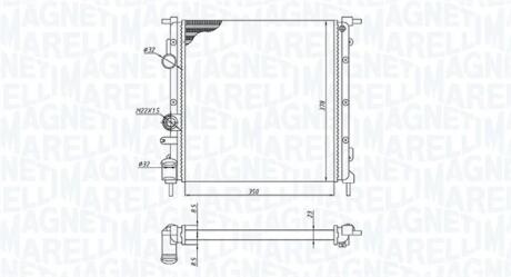 Радіатор охолодження Renault Clio II 1.2 98- MAGNETI MARELLI 350213172100
