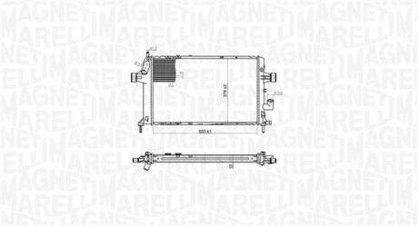 Радіатор охолодження Opel Astra 1.7D 98-09 MAGNETI MARELLI 350213176700