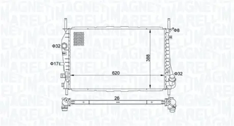 FORD Радіатор охолодження MONDEO 2,0 TDCi 00-02 MAGNETI MARELLI 350213177600