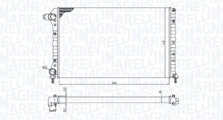 Радиатор, охлаждение двигателя MAGNETI MARELLI 350213179000