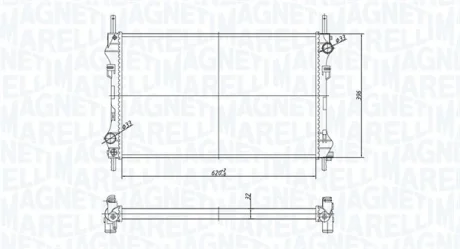 FORD радіатор охолодження Transit 2.0/2.4TDE/TDCi 00- MAGNETI MARELLI 350213183300