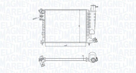 Радиатор охлаждения Citroen Xsara 1.4-1.8i 97-05 (МКПП/-AC) MAGNETI MARELLI 350213183400