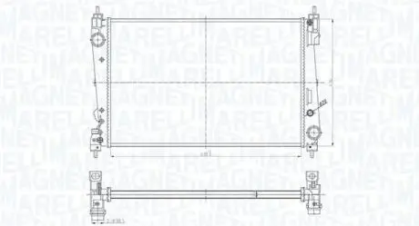 FIAT радіатор охолодження Brava II,Doblo,Grande Punto 1.3/1.9d 07- MAGNETI MARELLI 350213184300