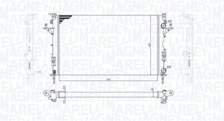 Радіатор охолодження Renault Espace/Laguna/Vel Satis 1.9/2.2dCi/2.0 02- MAGNETI MARELLI 350213185800