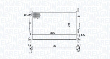 Радиатор охлаждения Ford Mondeo I-II 1.6-2.5 93-01 MAGNETI MARELLI 350213189300 (фото 1)