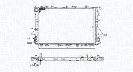 Радіатор охолодження Audi 100 91-94,A6 1.8/2.5TDI 94-97 мКПП MAGNETI MARELLI 350213189900