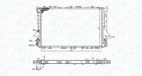 Радіатор охолодження Audi 100 91-94,A6 1.8/2.5TDI 94-97 мКПП MAGNETI MARELLI 350213189900
