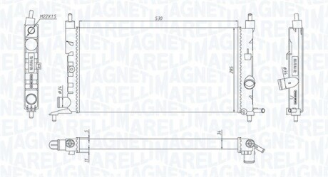 Радіатор охолодження Opel Combo 1.2/1.4 94-01 MAGNETI MARELLI 350213190400