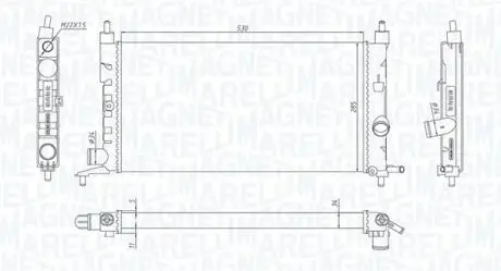 Радіатор охолодження Opel Combo 1.2/1.4 94-01 MAGNETI MARELLI 350213190400