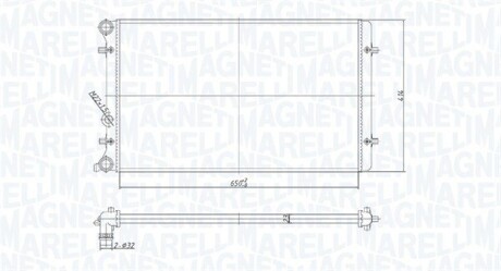 Радіатор охолодження Skoda Octavia/VW Golf IV 1.4-2.8/1.9TDI (Економ-клас) MAGNETI MARELLI 350213190800