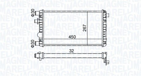 Радиатор охлаждения Fiat Seicento 1.1 98-10 MAGNETI MARELLI 350213191300