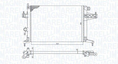 Радіатор охолодження Opel Combo/Corsa 1.4-1.8 00- MAGNETI MARELLI 350213191600