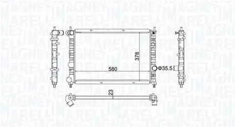 Радіатор двигуна (акпп/мкпп) LANCIA LYBRA 1.9D/2.0/2.4D 07.99-10.05 MAGNETI MARELLI 350213192100