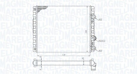 Радиатор охлаждения VW Lupo/Polo 1.0-1.9 94-01/Seat Arosa 1.0-1.7 97-04 MAGNETI MARELLI 350213192900