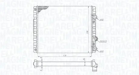 Радиатор охлаждения VW Lupo/Polo 1.0-1.9 94-01/Seat Arosa 1.0-1.7 97-04 MAGNETI MARELLI 350213192900