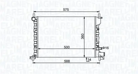 Радіатор FORD FIESTA IV 00- MAGNETI MARELLI 350213193300