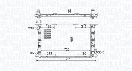 Радиатор системы охлаждения MAGNETI MARELLI 350213195800