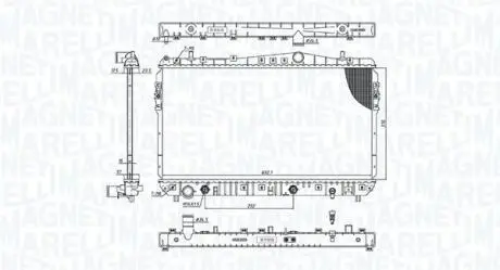 CHEVROLET радіатор водяного охолодження LACETTI (J200) 1.8 05-11, DAEWOO NUBIRA Ліфтбек (J200) 1.8 03- MAGNETI MARELLI 350213197500