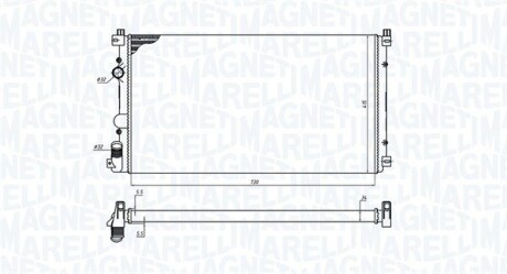 Радиатор охлаждения Renault Master 2.5dCi 03- (+AC) MAGNETI MARELLI 350213198800