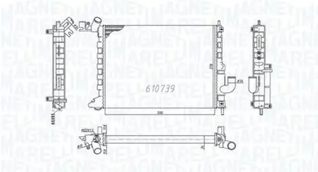 Радиатор охлаждения Opel Vectra B 2.0D 95-03 MAGNETI MARELLI 350213200200