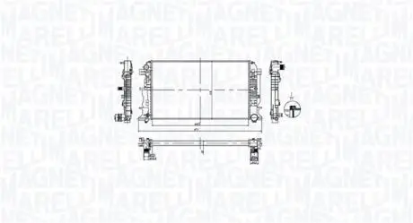 Радіатор двигуна MERCEDES SPRINTER 3,5-T (B906), SPRINTER 3,5-T (B907), SPRINTER 3,5-T (B907, B910), SPRINTER 3-T (B906), SPRINTER 3-T (B907), SPRINTER 3-T (B910, B907) 1.8-3.5 04.06-12.21 MAGNETI MARELLI 350213212600