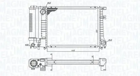 Радиатор, охлаждение двигателя MAGNETI MARELLI 350213240000