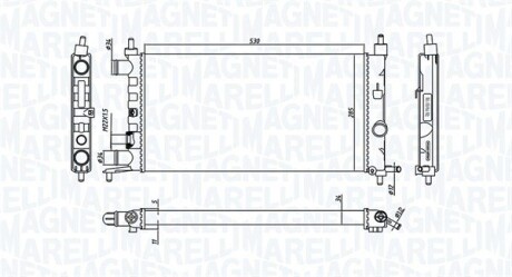 Радиатор, охлаждение двигателя MAGNETI MARELLI 350213776000