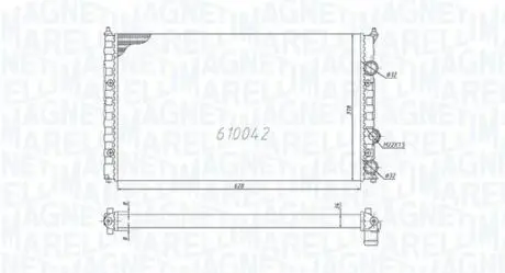 Радиатор, охлаждение двигателя MAGNETI MARELLI 350213838000