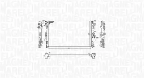 Радиатор, охлаждение двигателя MAGNETI MARELLI 350213955000